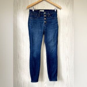 Madewell 9" High-Rise Skinny Jeans Button-Front Edition Size 26P EUC
